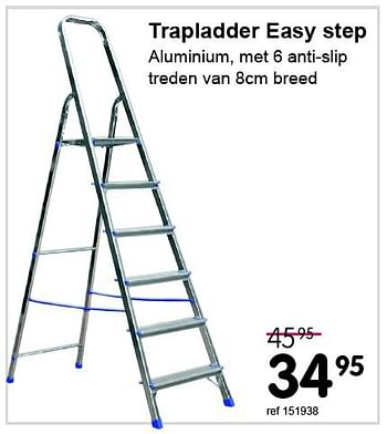 Promoties Trapladder easy step - Huismerk - Free Time - Geldig van 04/08/2014 tot 31/08/2014 bij Freetime