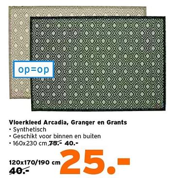 Promoties Vloerkleed arcadia, granger en grants - Huismerk - Kwantum - Geldig van 11/08/2014 tot 24/08/2014 bij Kwantum