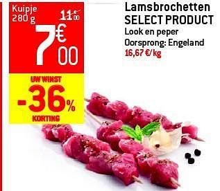 Promoties Lamsbrochetten select product - Huismerk - Match - Geldig van 13/08/2014 tot 19/08/2014 bij Match