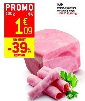 Promoties Ham - Huismerk - Match - Geldig van 13/08/2014 tot 19/08/2014 bij Match