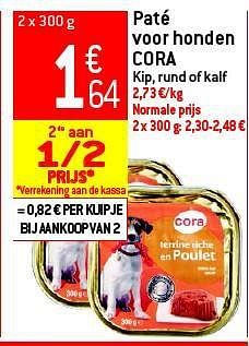 Promoties Paté voor honden cora - Cora - Geldig van 13/08/2014 tot 19/08/2014 bij Match