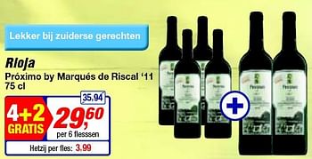 Promoties Rioja próximo by marqués de riscal 11 - Rode wijnen - Geldig van 13/08/2014 tot 26/08/2014 bij Makro