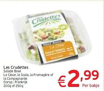 Promoties Les crudettes salade bowl - Les crudettes - Geldig van 11/08/2014 tot 17/08/2014 bij Intermarche