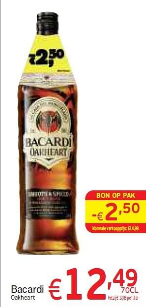 Promoties Bacardi oakheart - Bacardi - Geldig van 11/08/2014 tot 17/08/2014 bij Intermarche