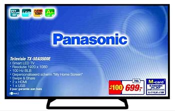 Promoties Panasonic televisie tx-50as500e - Panasonic - Geldig van 13/08/2014 tot 26/08/2014 bij Makro