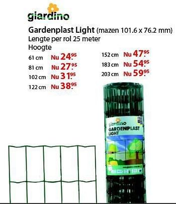 Promotions Gardenplast light - Giardino - Valide de 06/08/2014 à 18/08/2014 chez Pelckmans Tuincenter
