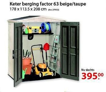 Promotions Keter berging factor 63 beige-taupe - Keter - Valide de 06/08/2014 à 18/08/2014 chez Pelckmans Tuincenter