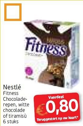 Promoties Nestlé fitness chocoladerepen, witte chocolade of tiramisù - Nestlé - Geldig van 11/08/2014 tot 24/08/2014 bij Intermarche