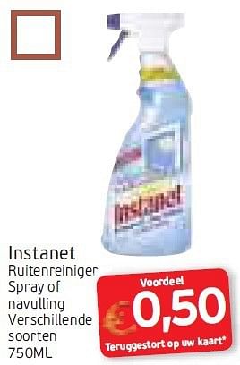 Promoties Instanet ruitenreiniger spray of navulling - Instanet - Geldig van 11/08/2014 tot 24/08/2014 bij Intermarche