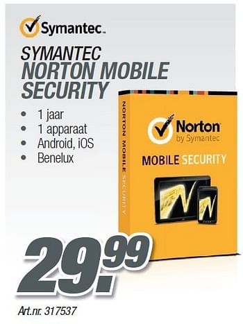 Promoties Symantec norton mobile security - Norton - Geldig van 25/08/2014 tot 30/09/2014 bij Auva