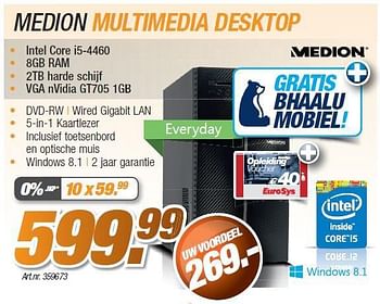 Promoties Medion multimedia desktop - Medion - Geldig van 25/08/2014 tot 30/09/2014 bij Auva