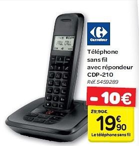 Téléphone fixe sans fil solo GIGASET : le téléphone fixe à Prix Carrefour