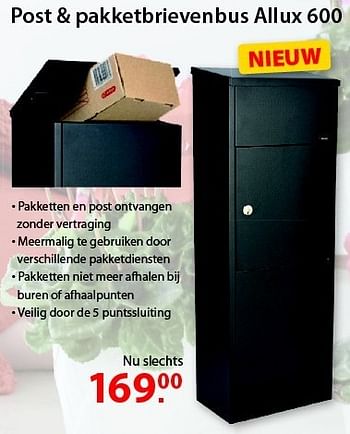 Promoties Post + pakketbrievenbus allux 600 - Huismerk - Pelckmans - Geldig van 20/08/2014 tot 01/09/2014 bij Pelckmans Tuincenter