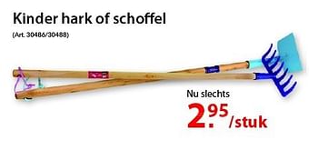 Promoties Kinder hark of schoffel - Huismerk - Pelckmans - Geldig van 20/08/2014 tot 01/09/2014 bij Pelckmans Tuincenter