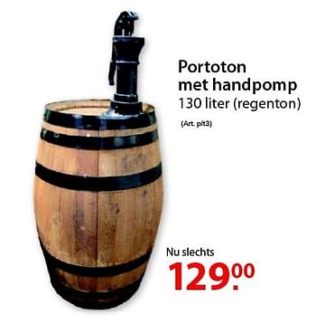 Promoties Portoton met handpomp - Huismerk - Pelckmans - Geldig van 20/08/2014 tot 01/09/2014 bij Pelckmans Tuincenter