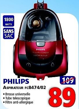 Promotions Philips aspirateur fc8474-02 - Philips - Valide de 23/08/2014 à 09/09/2014 chez Kitchenmarket