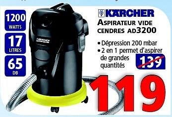 Promotions Karcher aspirateur vide cendres ad3200 - Kärcher - Valide de 23/08/2014 à 09/09/2014 chez Kitchenmarket