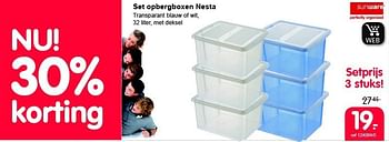 Promoties Set opbergboxen nesta - Sunware - Geldig van 01/09/2014 tot 28/09/2014 bij Freetime