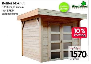 Promoties Kolibri blokhut - Woodvision - Geldig van 01/09/2014 tot 28/09/2014 bij Freetime