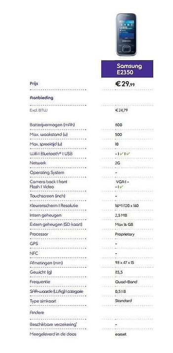Promoties Samsung e2350 - Samsung - Geldig van 18/08/2014 tot 28/09/2014 bij Belgacom