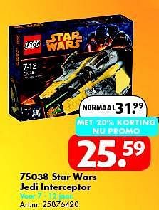 Promoties Star wars jedi interceptor - Lego - Geldig van 06/09/2014 tot 21/09/2014 bij Bart Smit