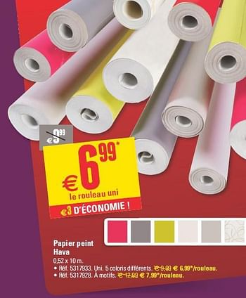 Promotions Papier peint hava - Produit maison - Brico - Valide de 10/09/2014 à 22/09/2014 chez Brico