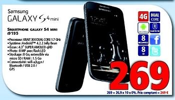 Promotions Samsung galaxy s4 mini i9195 - Samsung - Valide de 06/09/2014 à 29/09/2014 chez Kitchenmarket
