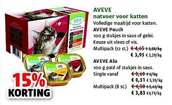 Promoties Natvoer voor katten pouch - Huismerk - Aveve - Geldig van 23/09/2014 tot 05/10/2014 bij Aveve