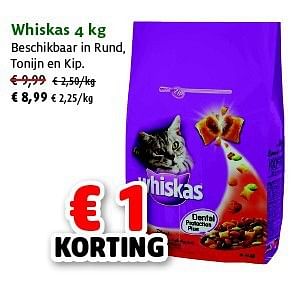 Promoties Whiskas beschikbaar in rund, tonijn en kip - Whiskas - Geldig van 23/09/2014 tot 05/10/2014 bij Aveve