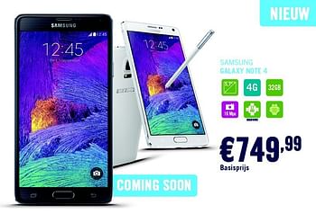 Promoties Samsung galaxy note 4 - Samsung - Geldig van 29/09/2014 tot 31/10/2014 bij The Phone House