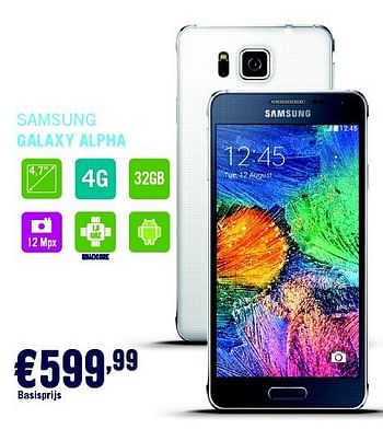 Promotions Samsung galaxy alpha - Samsung - Valide de 29/09/2014 à 31/10/2014 chez The Phone House
