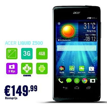 Promotions Acer liquid z500 - Acer - Valide de 29/09/2014 à 31/10/2014 chez The Phone House