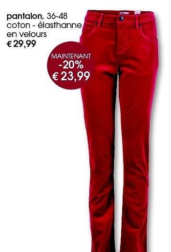 Promotions Pantalon - Produit maison - Bel&Bo - Valide de 29/09/2014 à 12/10/2014 chez Bel&Bo