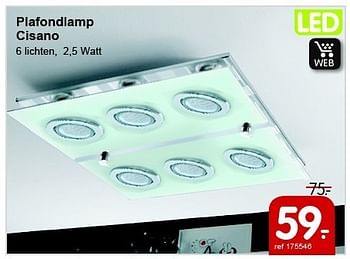 Promoties Plafondlamp cisano - Huismerk - Free Time - Geldig van 29/09/2014 tot 26/10/2014 bij Freetime