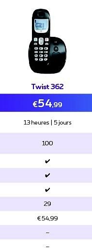 Promotions Twist 362 - Huismerk - Proximus - Valide de 01/10/2014 à 31/10/2014 chez Proximus