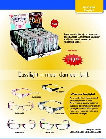 Promoties Easylight meer dan een bril - Easylight - Geldig van 06/10/2014 tot 31/03/2015 bij Distrisales