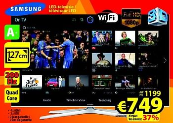 Promoties Samsung led-televisie UE50H6200 - Samsung - Geldig van 09/10/2014 tot 31/10/2014 bij ElectroStock