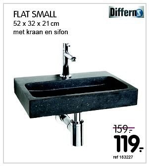 Promoties Flat small met kraan en sifon - Differnz - Geldig van 13/10/2014 tot 12/11/2014 bij Freetime