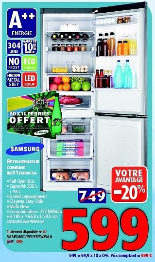 Promotions Samsung réfrigérateur combiné rb31ferncsa - Samsung - Valide de 11/10/2014 à 27/10/2014 chez Kitchenmarket