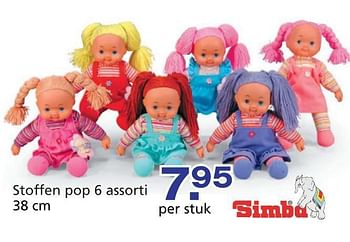 Promotions Stoffen pop 6 assorti - Simba - Valide de 10/10/2014 à 07/12/2014 chez Unikamp