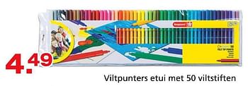 Promoties Viltpunters etui met 50 viltstiften - Bruynzeel - Geldig van 10/10/2014 tot 07/12/2014 bij Unikamp