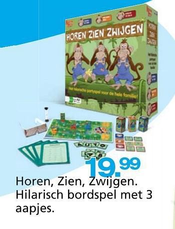 Promoties Horen, zien, zwijgen. hilarisch bordspel met 3 aapjes - University Games - Geldig van 10/10/2014 tot 07/12/2014 bij Unikamp