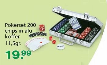 Promotions Pokerset 200 chips in alu koffer - Produit maison - Unikamp - Valide de 10/10/2014 à 07/12/2014 chez Unikamp
