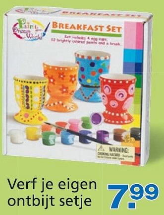 Promoties Verf je eigen ontbijt setje - Huismerk - Unikamp - Geldig van 10/10/2014 tot 07/12/2014 bij Unikamp