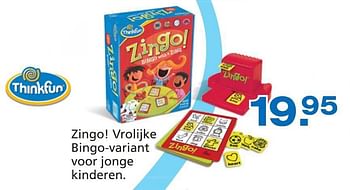Promoties Zingo vrolijke bingo-variant voor jonge kinderen - ThinkFun - Geldig van 10/10/2014 tot 07/12/2014 bij Unikamp
