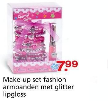 Promoties Make-up set fashion armbanden met glitter lipgloss - Five Stars - Geldig van 10/10/2014 tot 07/12/2014 bij Unikamp