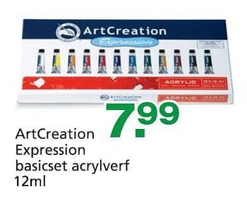 Promoties Artcreation expression basicset acrylverf - ArtCreation - Geldig van 10/10/2014 tot 07/12/2014 bij Unikamp