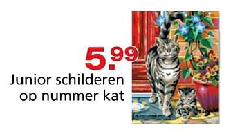 Promotions Junior schilderen op nummer kat - Produit maison - Unikamp - Valide de 10/10/2014 à 07/12/2014 chez Unikamp