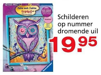 Promoties Schilderen op nummer dromende uil - Ravensburger - Geldig van 10/10/2014 tot 07/12/2014 bij Unikamp