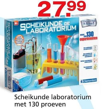 Promoties Scheikunde laboratorium met 130 proeven - Clementoni - Geldig van 10/10/2014 tot 07/12/2014 bij Unikamp